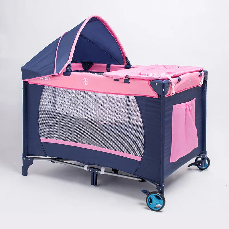 Portable Foldable Baby Crib & Playpen with Mosquito Net (0–3 Years)