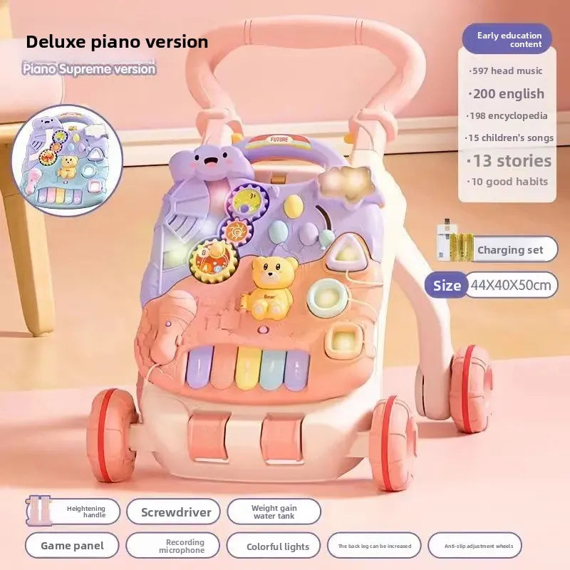 Anti-Tip Baby Walker Push Cart Toy for Learning to Walk 3-18 Months Hand Push Step Assisting Child Development Products
