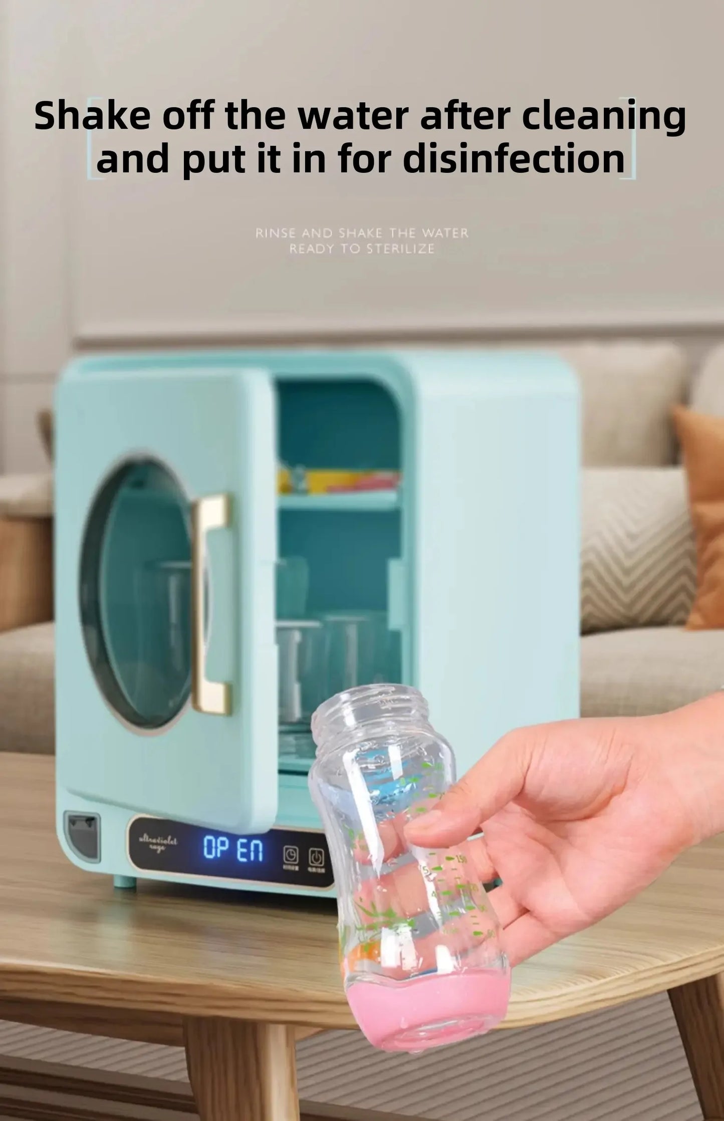 Baby Bottle Sterilizer with Pasteurization, 23L UV Disinfection Cabinet, Multi-functional Disinfection Pot for Baby Accessories