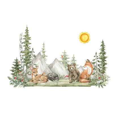 Hand-Painted Woodland Forest Wall Stickers