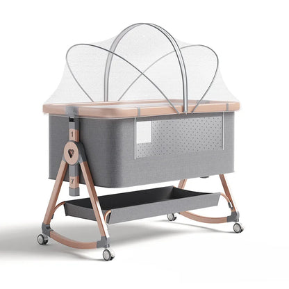 Multifunctional Baby Crib – Adjustable Height, Foldable & Movable