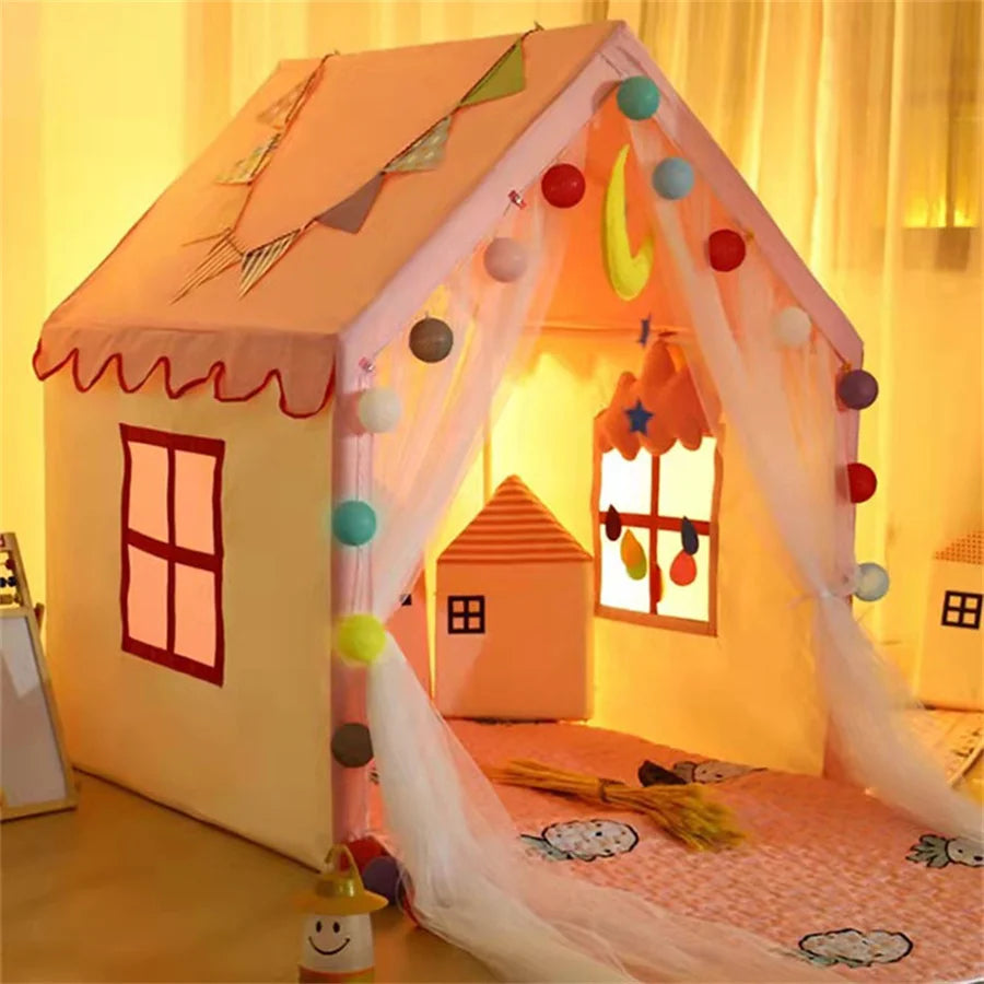 Portable Baby Play House Children Tent Teepee Tent Enfant Kids Tent Pink Blue Kids Play House Indoor Outdoor Toy Princess House