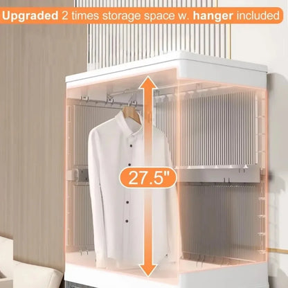 Folding Wardrobe Storage Cabinet Installation Free Movable Transparent Kids Clothing Organization Simple Foldable Closet Cabinet