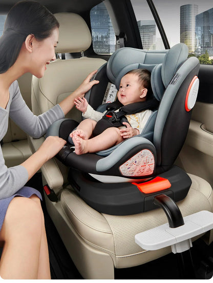 Child Car Safety Seats with ISOFIX for Baby Adjustable 360 Rotating Direction Angle 0-12 Years Suitable Car Seat with Footrest
