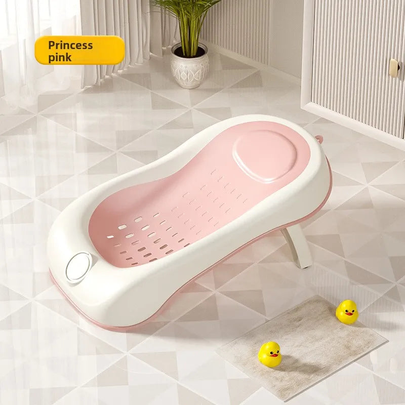 Newborn Bath Lying Rack, Baby Convertible Sit-Lie Bath Bed with Temperature Sensing, Universal Non-Slip Bath Net, Parent Helper