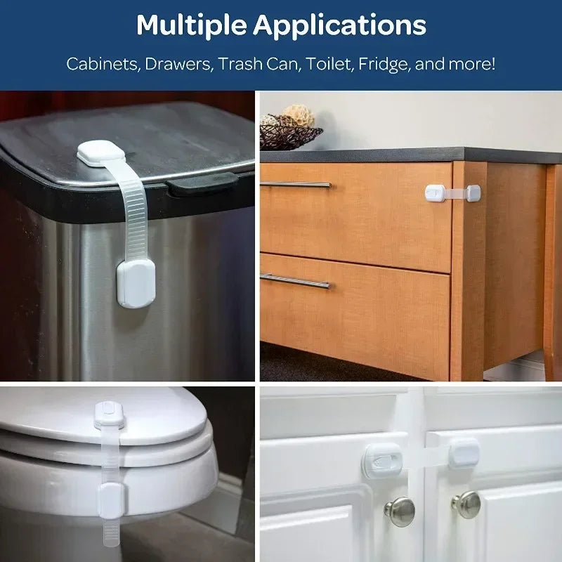 Baby Safety Lock Drawer Child Safety Cabinet Locks Adhesive Cabinet for Drawer Door Latches Baby Safe Straps Child Door Security