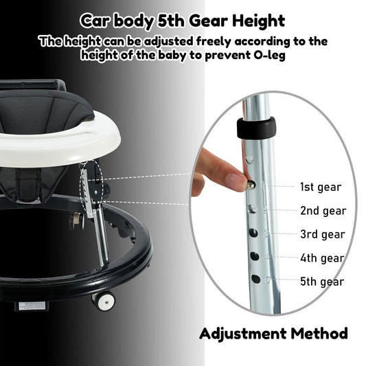Foldable Baby Walker – 5 Height Levels & Smooth Glide Wheels