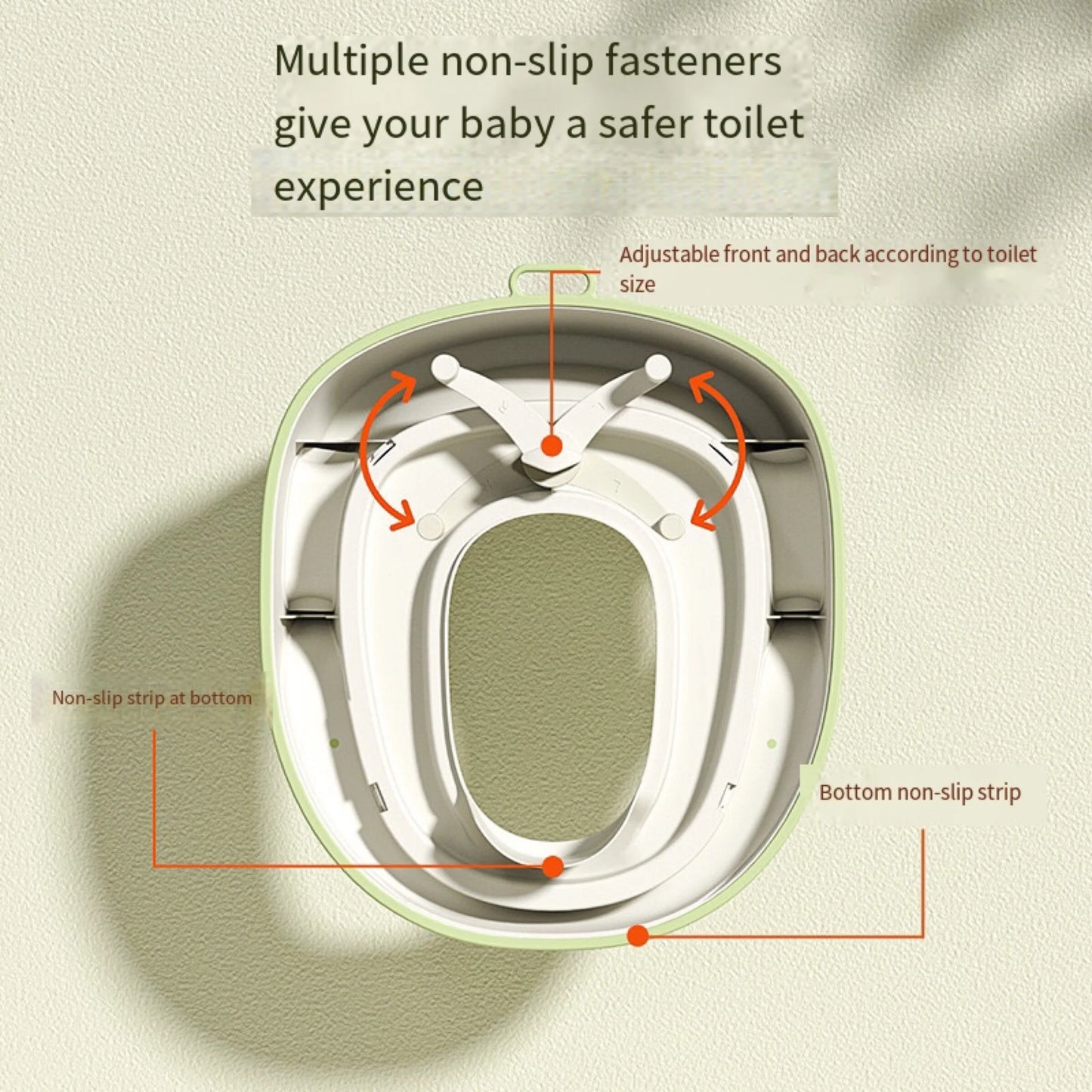 1 Pc Potty Training Seat with Handles Plastic Toilet Trainer Ring for Ages 3-6 Easy Storage Wall Hook Included Baby Potty