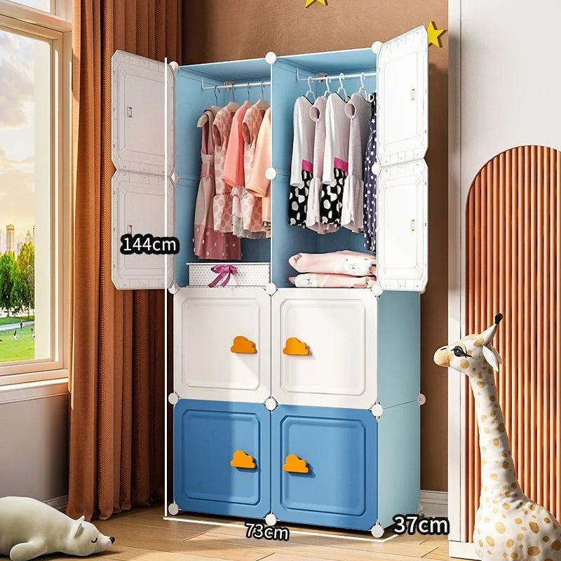 Modern Household Wardrobe Bedroom Furniture Organizer Rack Multilayer Plastics Storage Cabinets Of Collapsible Children Locker