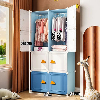 Modern Household Wardrobe Bedroom Furniture Organizer Rack Multilayer Plastics Storage Cabinets Of Collapsible Children Locker