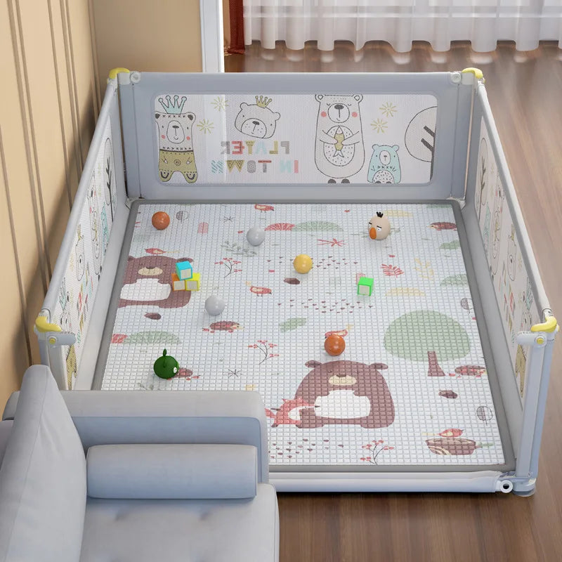 BabyBlush Liftable Baby Playpen with Anti-Collision Panels (no mat)