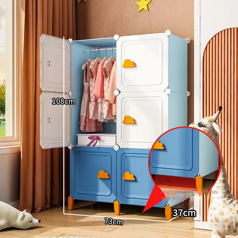 Modern Household Wardrobe Bedroom Furniture Organizer Rack Multilayer Plastics Storage Cabinets Of Collapsible Children Locker