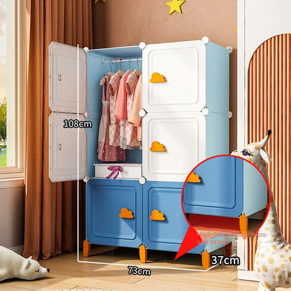 Modern Household Wardrobe Bedroom Furniture Organizer Rack Multilayer Plastics Storage Cabinets Of Collapsible Children Locker