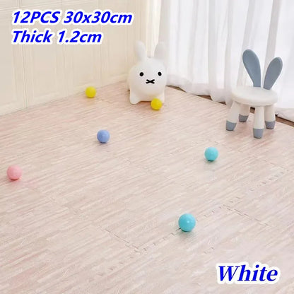 Wood Grain Foam Play Mat – Style Meets Safety 12pcs