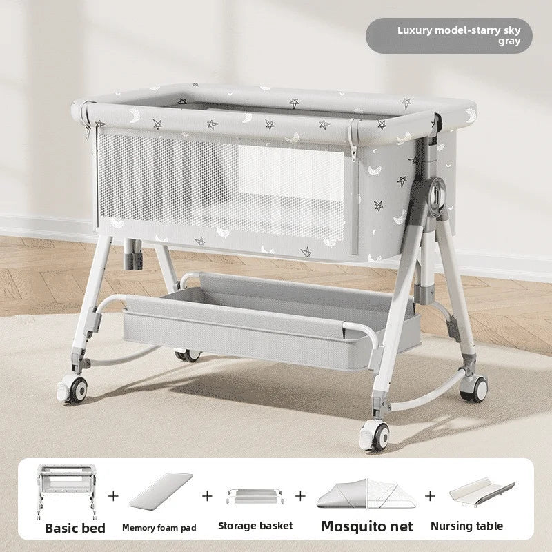 Portable Foldable Baby Bassinet with Wheels