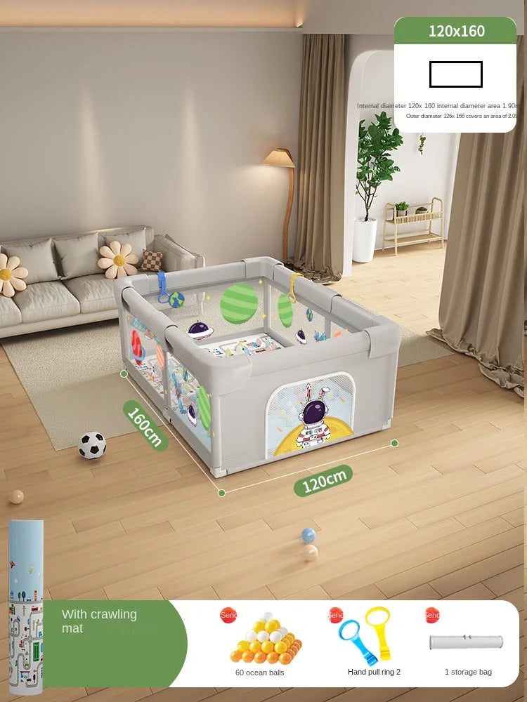 Baby Playpen Indoor Play Area for Infants Room Play Enclosure for Toddler Crawling Safety Barrier Includes 1.5cm Thick Floor Mat