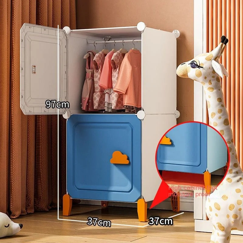 Modern Household Wardrobe Bedroom Furniture Organizer Rack Multilayer Plastics Storage Cabinets Of Collapsible Children Locker