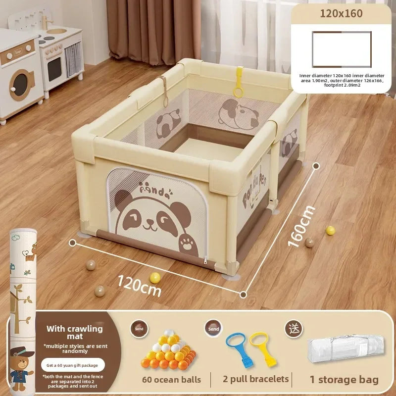 Safety Fence Foldable Baby Playpen Indoor Toddler Activity Area Crawling Mat Easy Assembly Non-Toxic Materials Indoor Playground