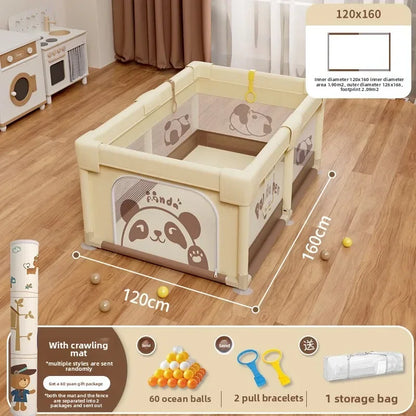 Safety Fence Foldable Baby Playpen Indoor Toddler Activity Area Crawling Mat Easy Assembly Non-Toxic Materials Indoor Playground