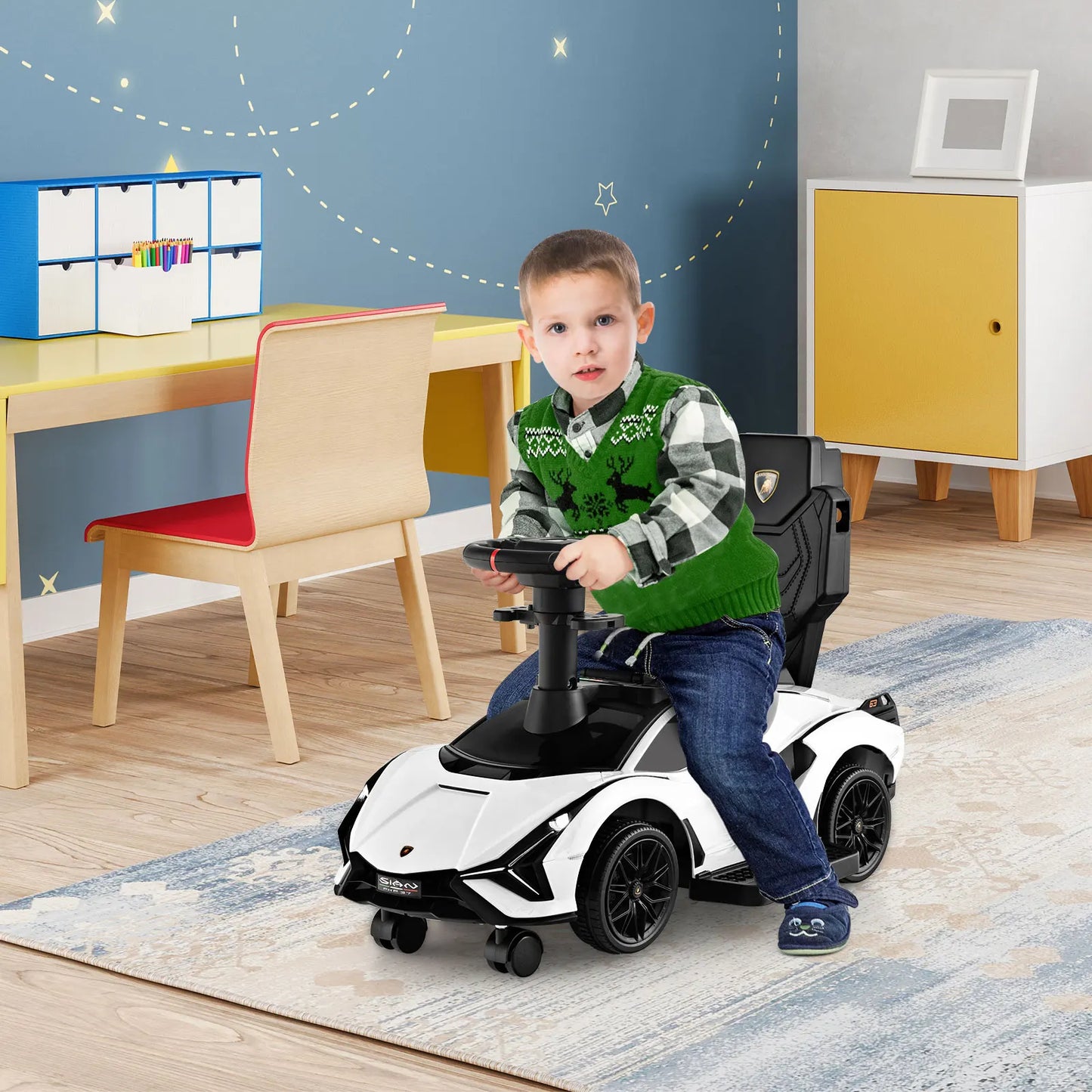 3-in-1 Lamborghini Ride-On Push Car – Grow, Ride & Explore!