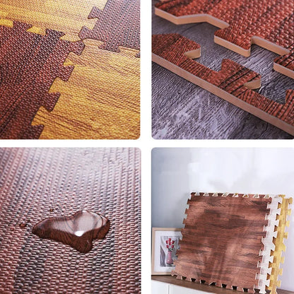 Wood Grain Foam Play Mat – Style Meets Safety 12pcs