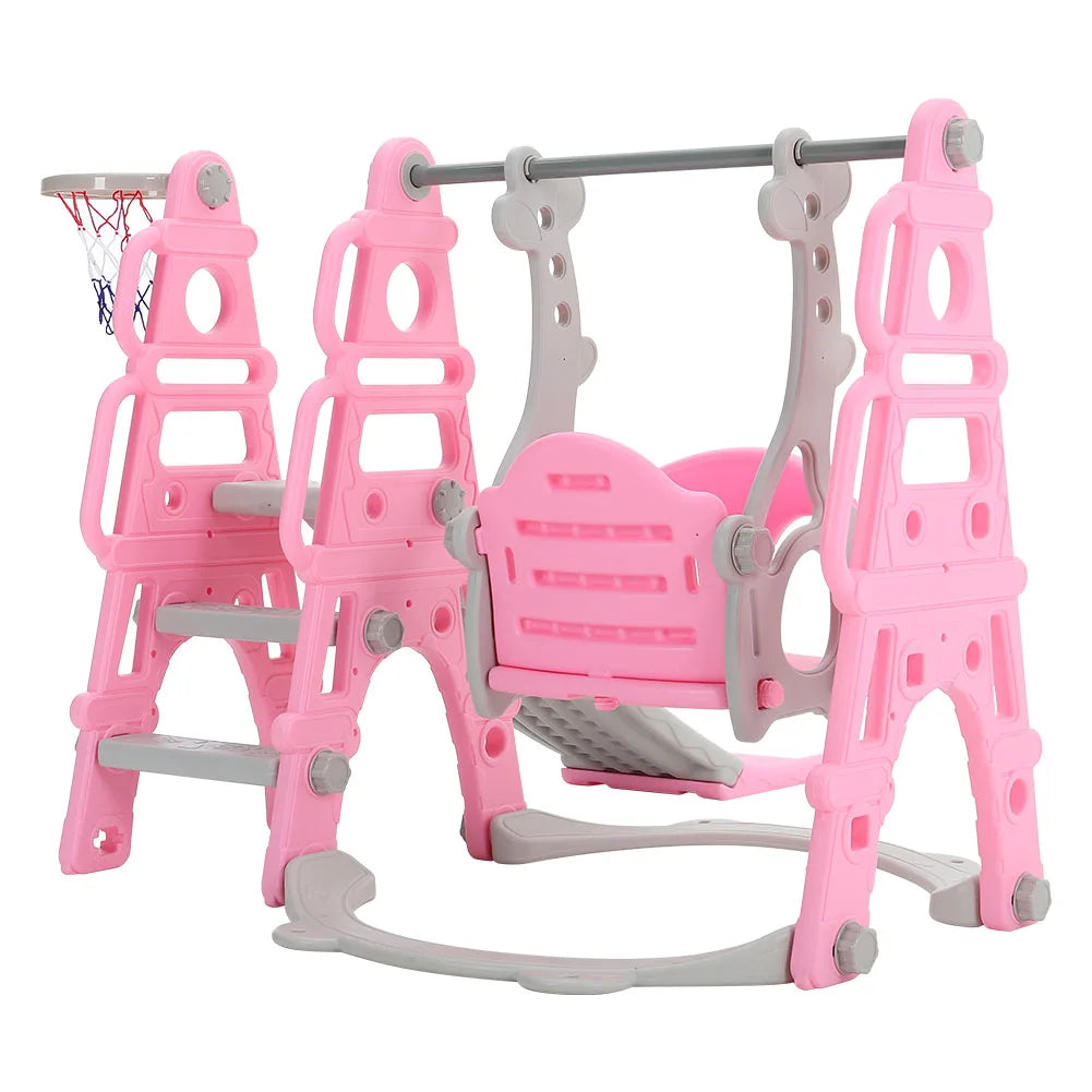 BabyBlush Toddler Swing, Slide & Basketball Playset