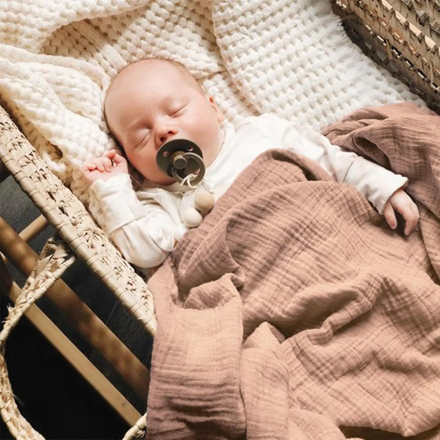 Baby cotton yarn quilt three-piece wrapping towel newborn six-layer wrapping blanket