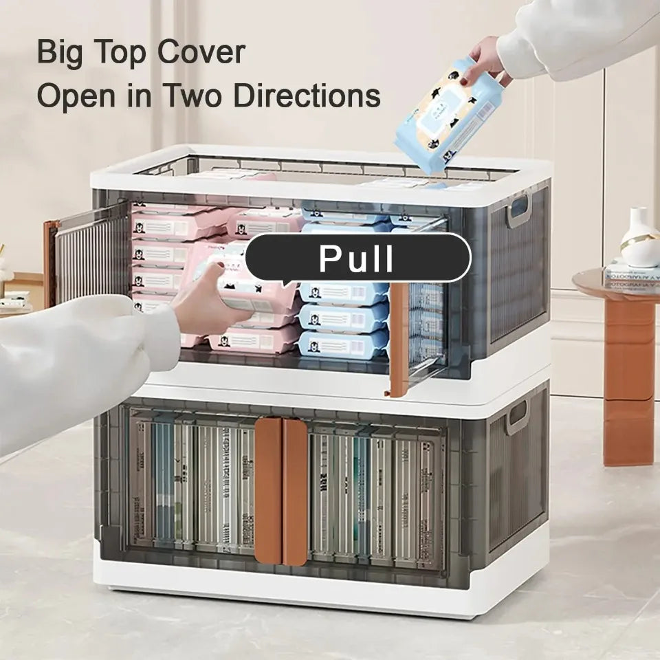 Folding Wardrobe Storage Cabinet Installation Free Movable Transparent Kids Clothing Organization Simple Foldable Closet Cabinet