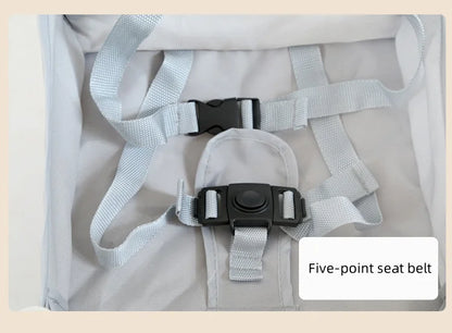 Foldable Baby Highchair with Straps Booster Baby Feeding Chair Portable Baby Seat with Storage Bag for Travelling & Camping