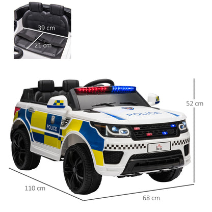 12V Kids Electric Police Ride-On Car with Siren & Remote