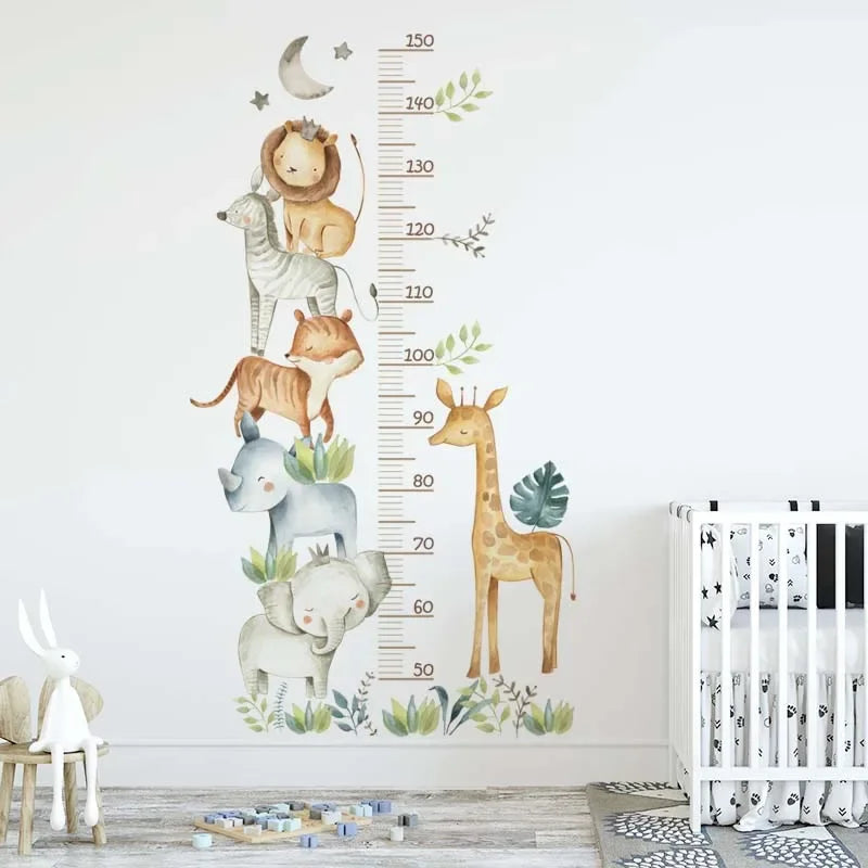 Animal Height Chart Wall Stickers – Track Every Precious Inch