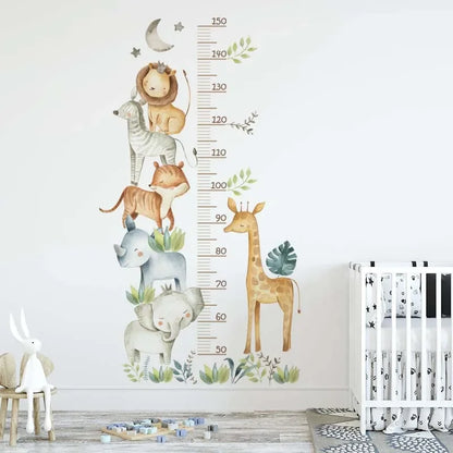 Animal Height Chart Wall Stickers – Track Every Precious Inch