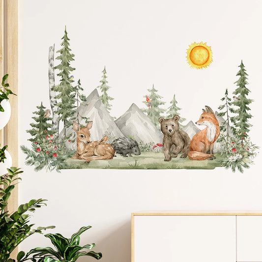 Hand-Painted Woodland Forest Wall Stickers