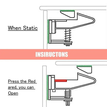 5/10Pcs Baby Cabinet Locks Invisible Closet and drawer Lock Child Security Protector No Drilling Installation White