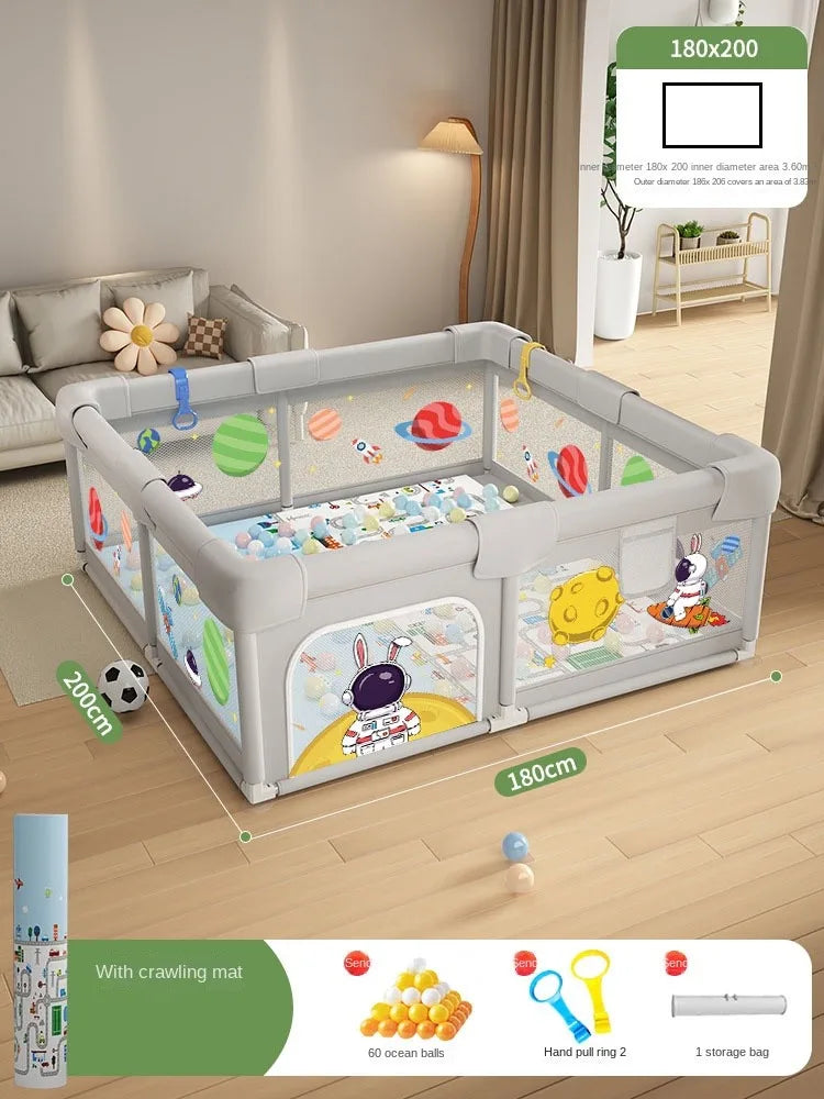 Baby Playpen Indoor Play Area for Infants Room Play Enclosure for Toddler Crawling Safety Barrier Includes 1.5cm Thick Floor Mat