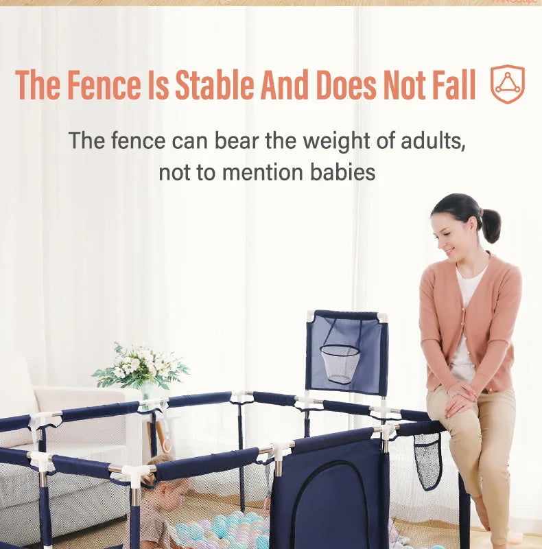 PANGDUBE Baby Playpen for Children Play Area Baby Playground 6 Month~6 Years Old Kids Ball Pit Playpen Indoor Baby Safety Fence