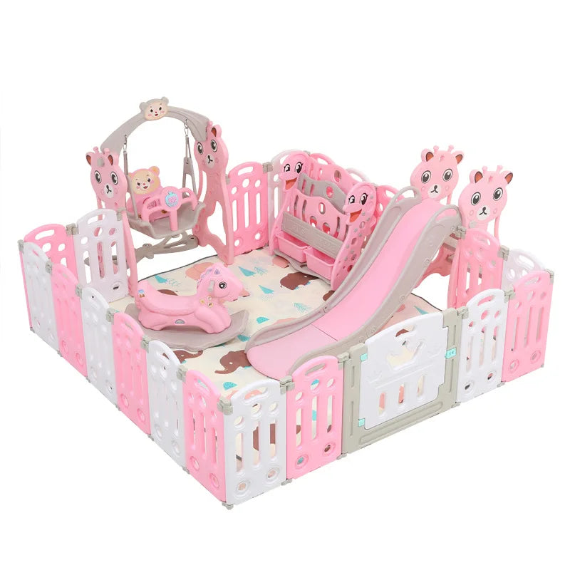 BabyBlush Large Baby Activity Playpen with Slide & Free Mat