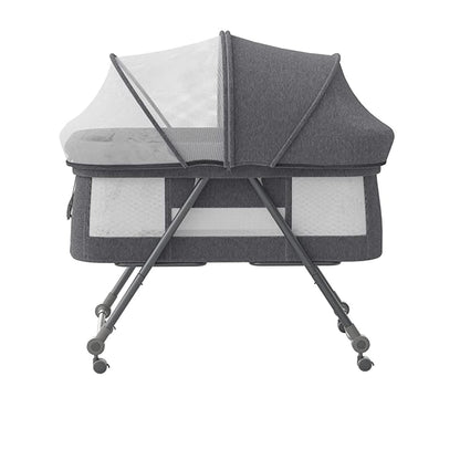 Baby Travel Cot with Mattress & Silent Wheels