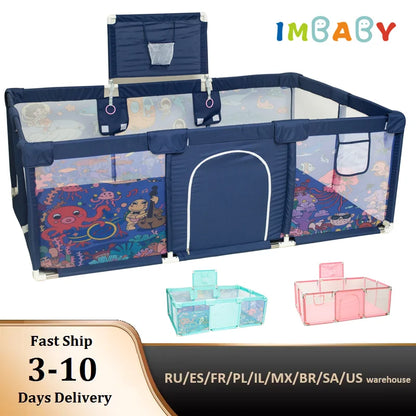 IMBABY Baby Playground Large Baby Playpen Machine Washable Baby Activity Fence Ball Pool Games Playpen for Child Safety Barries