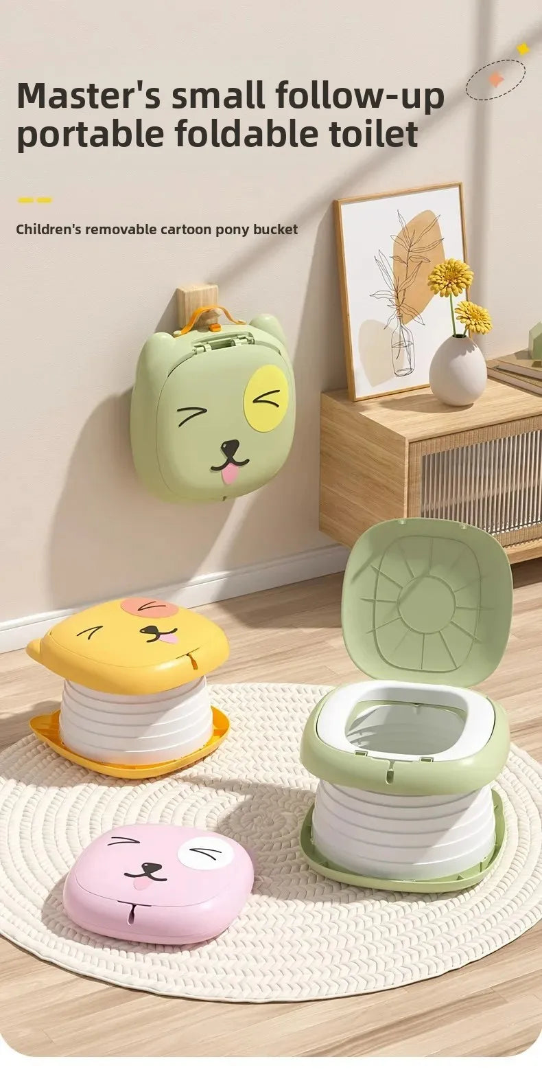 Portable Folding Children's Toilet Trainer for Outdoor Camping Car Travel Emergency Urinal Basin Baby Training Seat