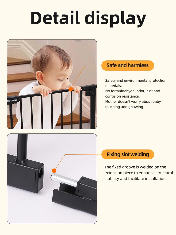75~147cm Fence Playpen Baby Gate Children's Safety Barrier Stair Security Door for Dogs Pressure-mounted Baby Safety Gate
