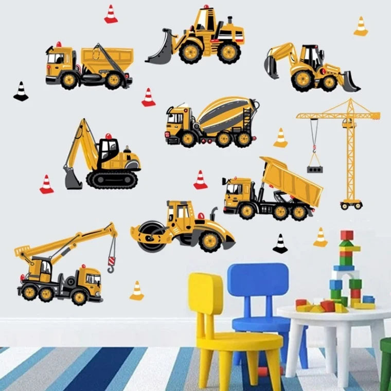 Construction Vehicles Wall Stickers – Build a Fun Adventure Room