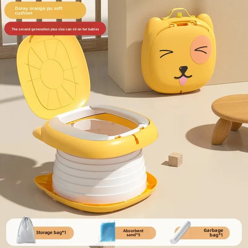 Portable Folding Children's Toilet Trainer for Outdoor Camping Car Travel Emergency Urinal Basin Baby Training Seat