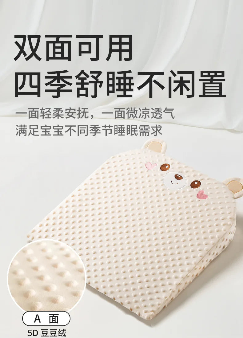 Baby Slope Pillow - Breathable Newborn Pillow for Preventing Milk Choking and Spitting Up - Lying-Down Feeding and Sleeping Aid