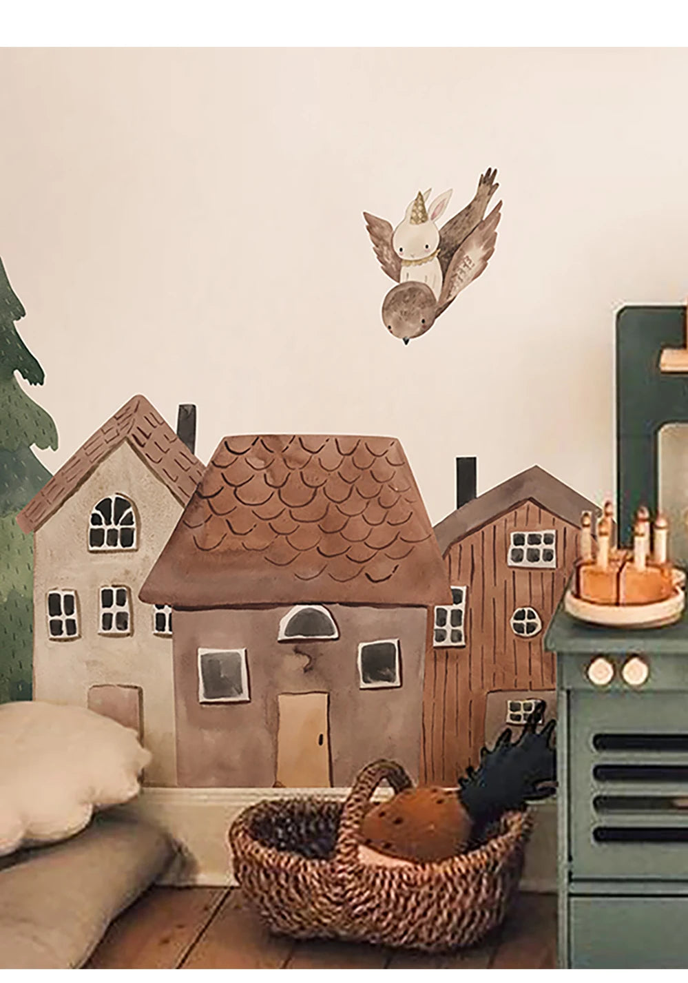 Nordic Small Town Wall Decals – Calm, Cozy & Magical