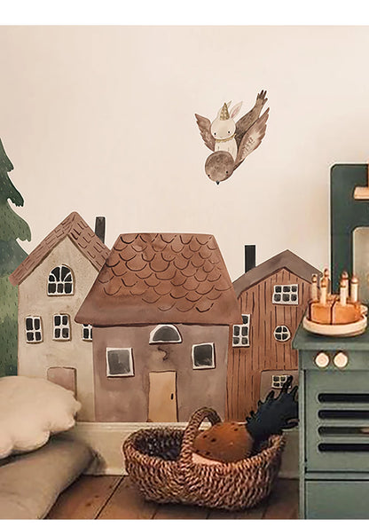 Nordic Small Town Wall Decals – Calm, Cozy & Magical