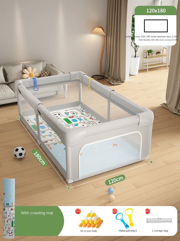 Baby Playpen Indoor Play Area for Infants Room Play Enclosure for Toddler Crawling Safety Barrier Includes 1.5cm Thick Floor Mat