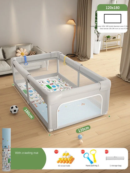 Baby Playpen Indoor Play Area for Infants Room Play Enclosure for Toddler Crawling Safety Barrier Includes 1.5cm Thick Floor Mat
