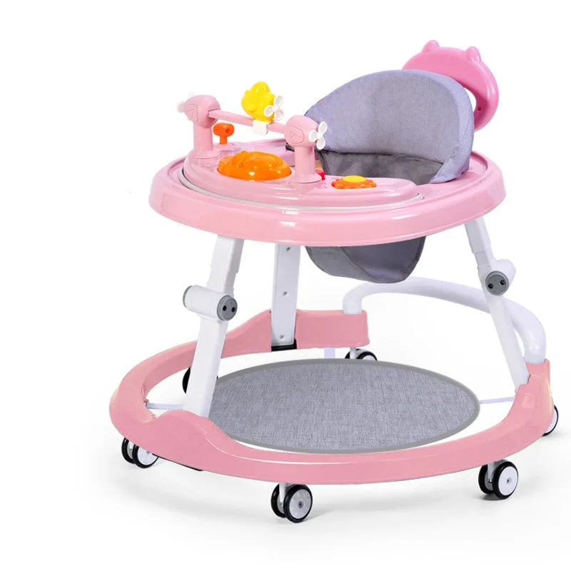 Multifunctional Baby Walker with Music-Anti O-shaped Legs & Anti-Fall Anti-Roll Design Suitable for Both Male and Female Infants