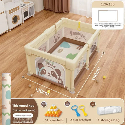 Safety Fence Foldable Baby Playpen Indoor Toddler Activity Area Crawling Mat Easy Assembly Non-Toxic Materials Indoor Playground